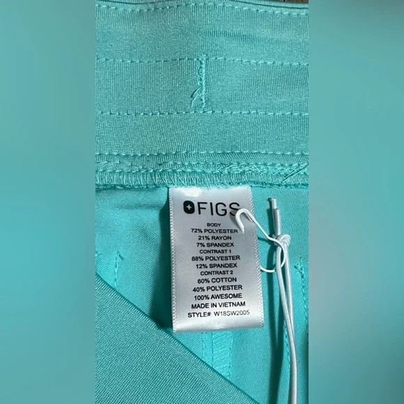 💚💙FIGS Zamora 2.0 Jogger Scrub Pants XSS Limited edition color Fresh Aqua NWT - Picture 11 of 16